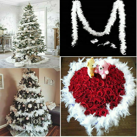 Details about   2M Christmas Tree White Feather Boa Strip Xmas Ribbon Party Garland Decor